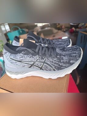 ASICS Women's Gray Knit Running Shoes